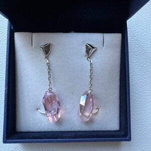 Atelier Swarovski Crystal Pink Drop Earrings | Vintage, EUC